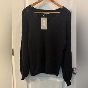 Black V-Neck Women's Sweater